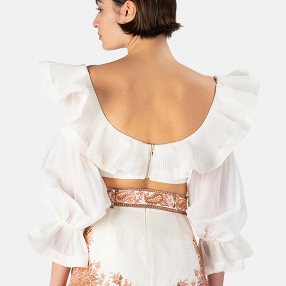ZIMMERMANN LOVESTRUCK CROPPED BODICE TOP SIZE Zimmermann 2/US 6 - Picture 11 of 16